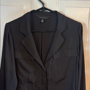 White House Black Market Elegant Black Long Sleeve Blouse Sz L